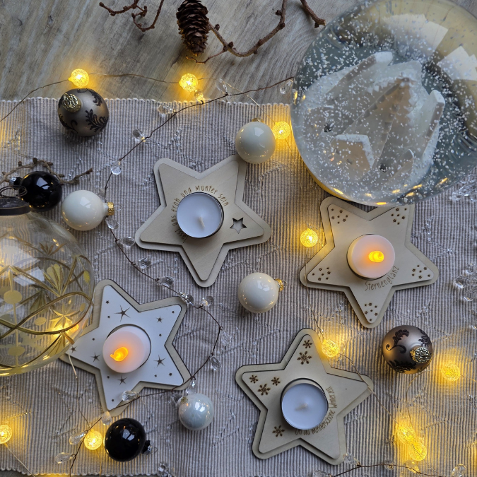 SVG Laserdatei 8 Designs LED Teelichthalter Sterne Kerzenständer Lichtdatei Stern Weihnachten Mitbringsel Skandi Scandichristmas SVG-Datei – Bild 4
