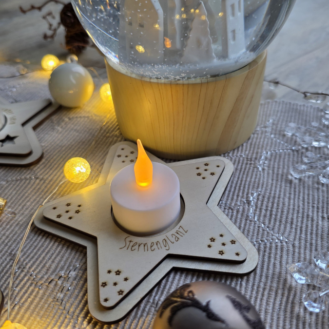 SVG Laserdatei 8 Designs LED Teelichthalter Sterne Kerzenständer Lichtdatei Stern Weihnachten Mitbringsel Skandi Scandichristmas SVG-Datei – Bild 5