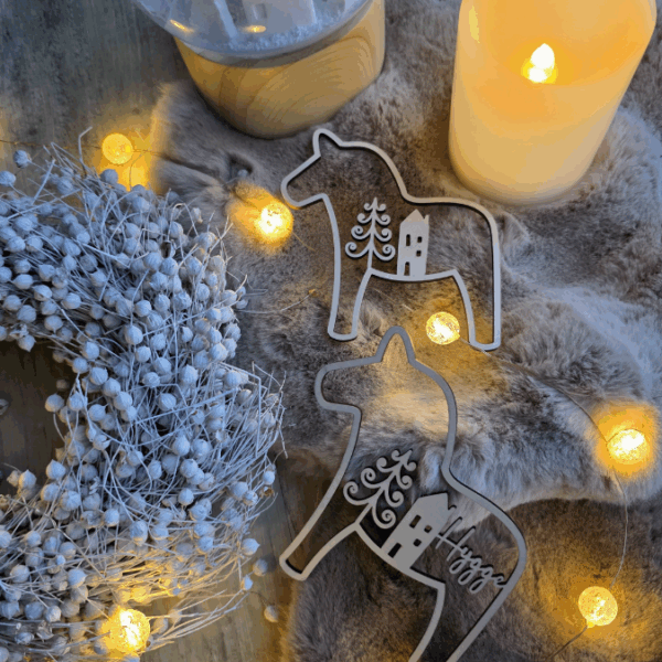 SVG Laser Datei 3er Set Dala Kränze Winter Weihnachten Skandi Scandi Dalapferd Skandinavian living Scandihome Reh Hej God Jul Dala Pferde – Bild 2