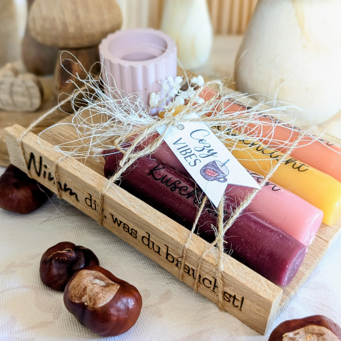 Nimm dir was du brauchst HERBST PDF Kerzen Tattoo Vorlage A4 Kerzentattoos zum selber drucken Kerzensticker Digitale Datei Herbstmomente – Bild 2