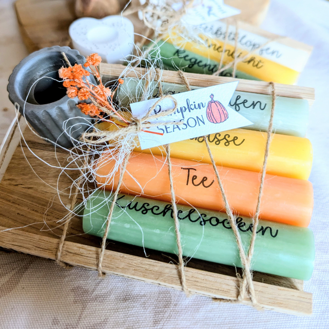 Nimm dir was du brauchst HERBST PDF Kerzen Tattoo Vorlage A4 Kerzentattoos zum selber drucken Kerzensticker Digitale Datei Herbstmomente – Bild 6