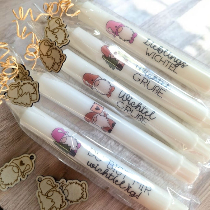 Wichtel PDF Kerzen Tattoo Vorlage A4 Kerzentattoos zum selber drucken Kerzensticker DIGITALE DATEI Wichtelig Wichtelgeschenk Wichtelkerzen – Bild 4