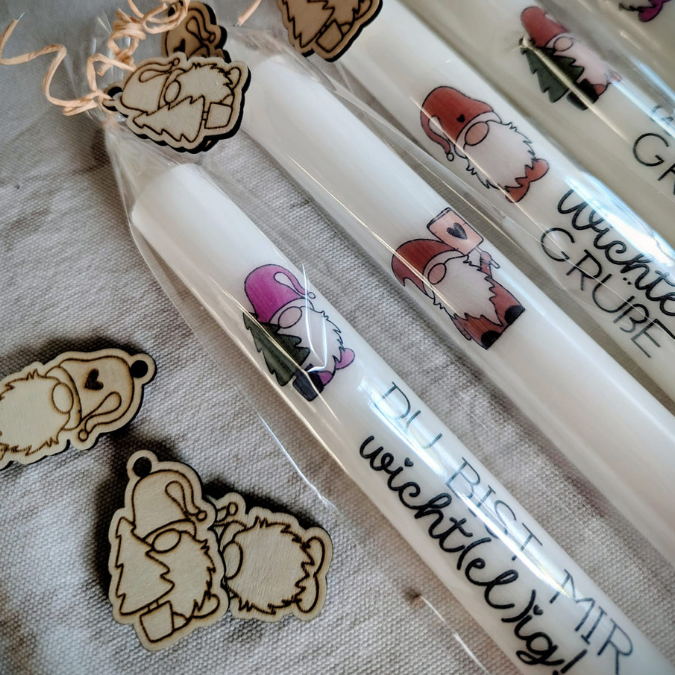 Wichtel PDF Kerzen Tattoo Vorlage A4 Kerzentattoos zum selber drucken Kerzensticker DIGITALE DATEI Wichtelig Wichtelgeschenk Wichtelkerzen – Bild 2