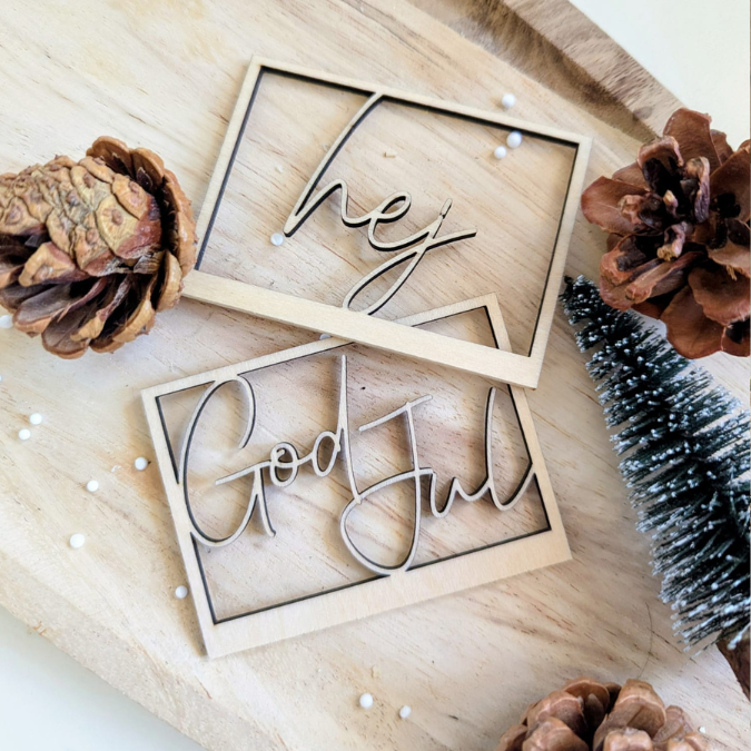SVG Laser Datei Winter Weihnachten Skandi Scandi Rahmen für Klötzchen Klötzchenrahmen Skandinavian living Scandihome Reh Hej God Jul – Bild 7