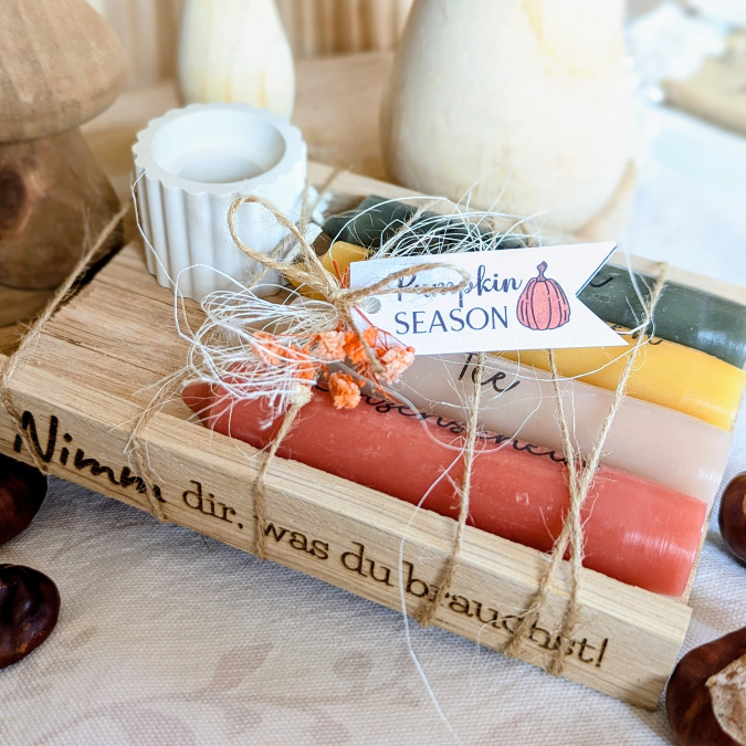 Nimm dir was du brauchst HERBST PDF Kerzen Tattoo Vorlage A4 Kerzentattoos zum selber drucken Kerzensticker Digitale Datei Herbstmomente – Bild 7