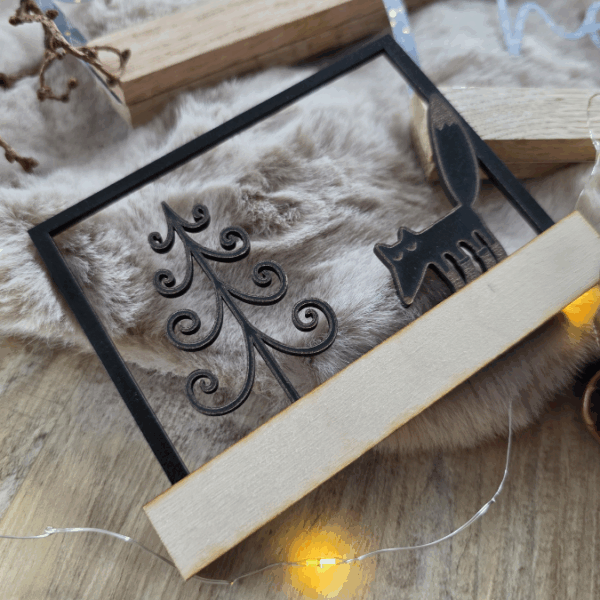 SVG Laser Datei Winter Weihnachten Skandi Scandi Rahmen für Klötzchen Klötzchenrahmen Skandinavian living Scandihome Reh Hej God Jul – Bild 12