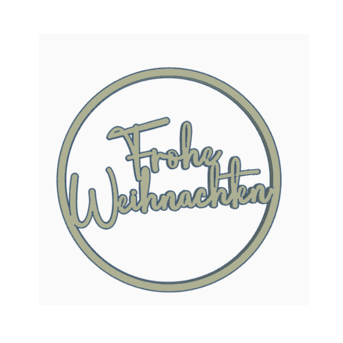 STL 3D Druck Datei Weihnachten Kranz Frohe Weihnachten schlicht Geschenkanhänger Türdeko Hoop Loop Wanddeko 3D-Datei 3D-Druck Vorlage – Bild 2