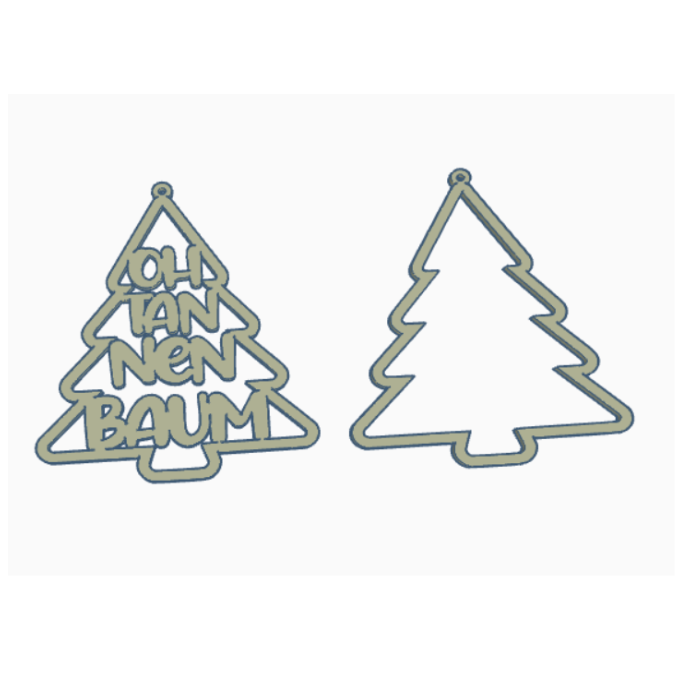 STL 3D Druck Datei Weihnachten 2er Set Kranz Kränze oh Tannenbaum Tanne Winter Weihnachten 3D-Datei 3D-Druck Vorlage – Bild 2