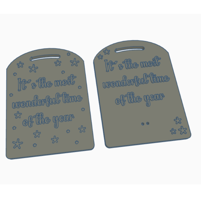 STL 3D Druck Datei 2er Dekobrett Its the most wonderful time of the year Küchendeko Geschenkidee Weihnachten 3D-Datei 3D-Druck Vorlage – Bild 2