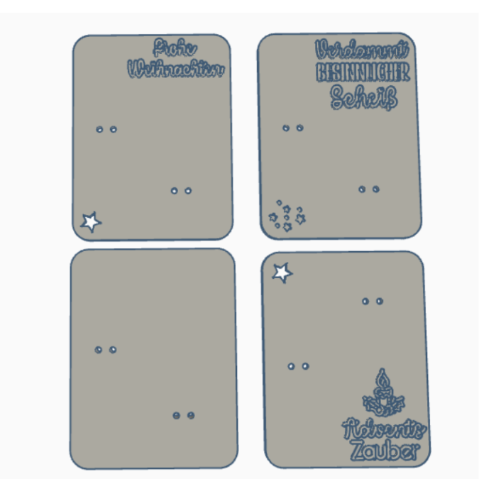 STL 3D Druck Datei 4er Set Geschenkbrettchen Halter für Kerzen und Kerzenständer Weihnachten 3D-Datei 3D-Druck Vorlage Besinnlicher scheiß – Bild 3