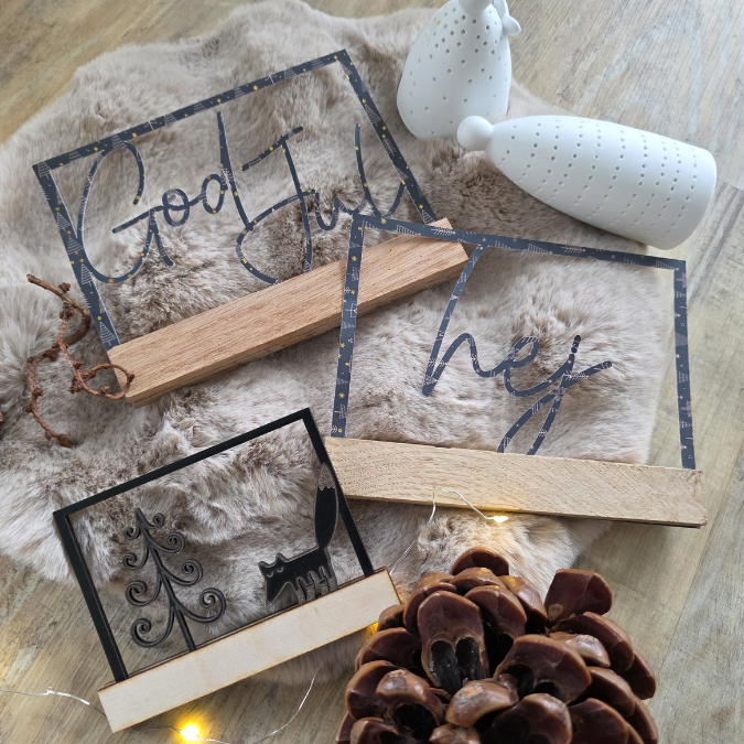 SVG Laser Datei Winter Weihnachten Skandi Scandi Rahmen für Klötzchen Klötzchenrahmen Skandinavian living Scandihome Reh Hej God Jul – Bild 15