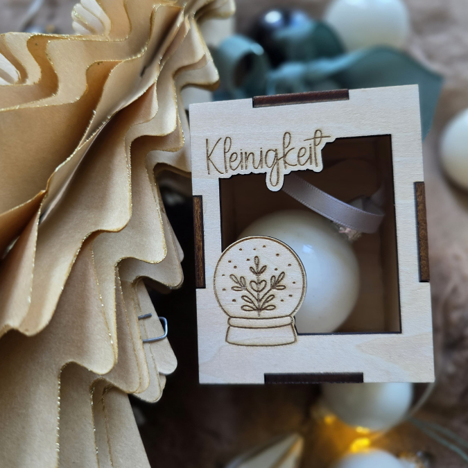 3mm Kugelbox für 6cm Kugeln SVG Datei Verpackung für Christbaumkugeln 9 Designs inkl. Anhänger Laserdatei Weihnachten Weihnachtskugel Skandi – Bild 4
