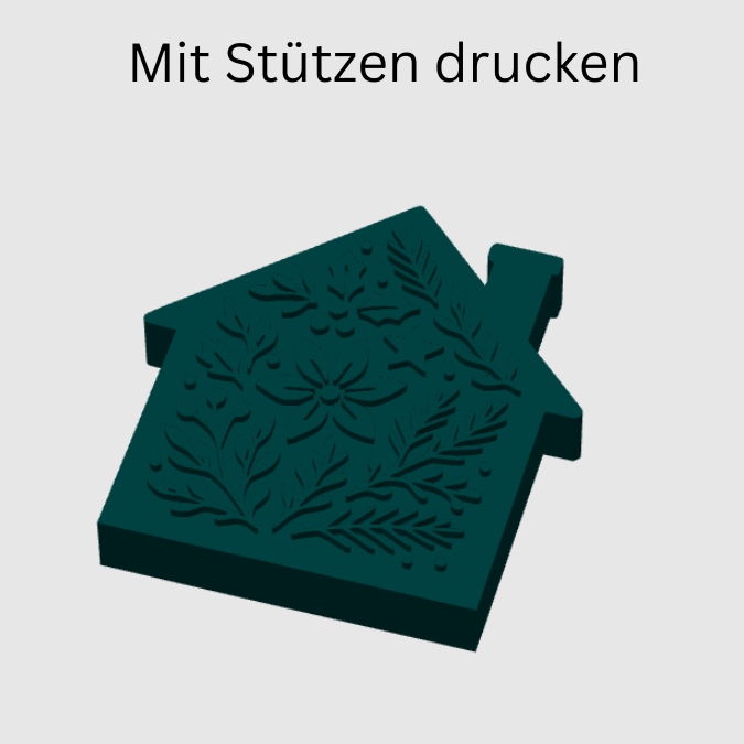 STL 3D Druck Datei Weihnachten Haus Weihnachtshaus Floral mit Schornstein zum füllen dekorieren Skandi 3D-Datei 3D-Druck Vorlage Häuschen – Bild 4