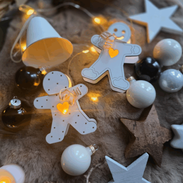 SVG Laserdatei 6 Designs Lebkuchenmann Mini Lebkuchenmännl zum füllen mit Blumen, Geld oder Ballonlicht Weihnachten Mitbringsel SVG-Datei – Bild 3