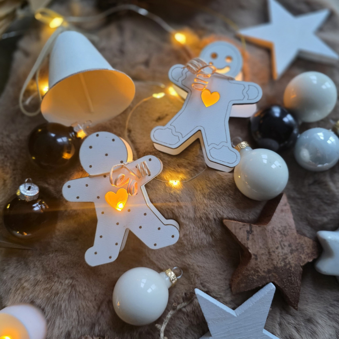 SVG Laserdatei 6 Designs Lebkuchenmann Mini Lebkuchenmännl zum füllen mit Blumen, Geld oder Ballonlicht Weihnachten Mitbringsel SVG-Datei – Bild 3