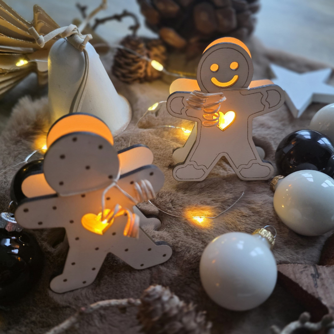 SVG Laserdatei 6 Designs Lebkuchenmann Mini Lebkuchenmännl zum füllen mit Blumen, Geld oder Ballonlicht Weihnachten Mitbringsel SVG-Datei – Bild 4