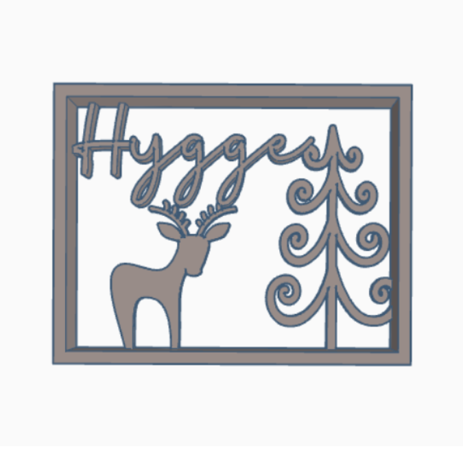 STL 3D Druck Datei Weihnachten Rahmen Aufsteller Skandi Hygge hyggelig Rentier Winterdeko Skandinavian living 3D-Datei 3D-Druck Vorlage – Bild 2