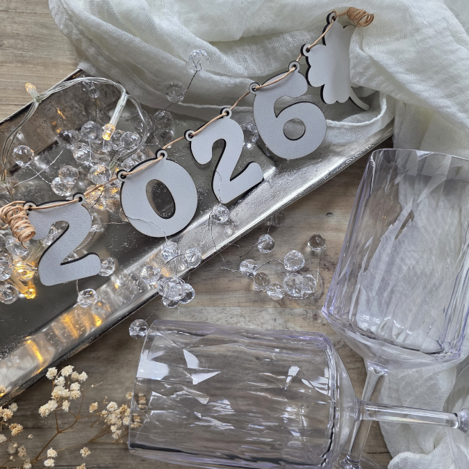 SVG Laserdatei Silvester Deko Partydeko Girlande zum aufhängen Kleeblatt Hufeiesen Silvesterdekoration Neujahr Jahreswechsel Datei – Bild 4