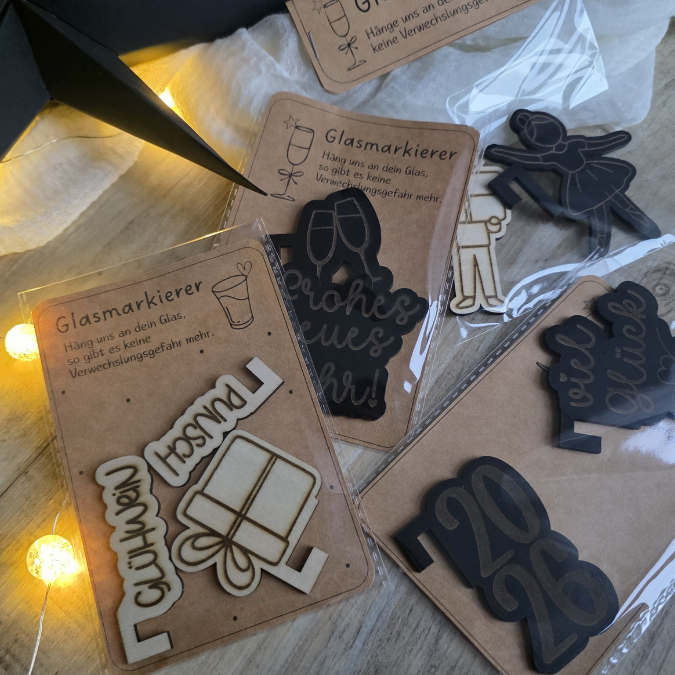 PRINT DRUCKVORLAGE PDF Verpackung Kleinigkeiten Geschenkkarte 2 Designs Glasmarkierer Einleger in der Tüte Printable zum ausdrucken – Bild 2