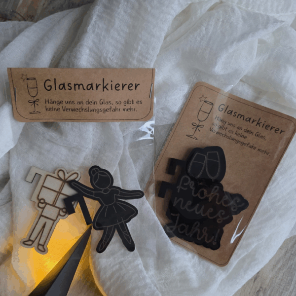 Tütenklappe Verschluss PRINT Druckvorlage PDF Verpackung für Kleinigkeiten - Glasmarkierer Glasanhänger Printable PDF Datei zum drucken – Bild 4