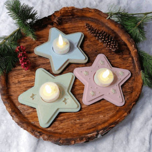 STL 3D Druck Datei 3er Set LED-Teelichthalter Sterne 3D-Datei 3D-Druck Vorlage Teelicht Led Licht Datei