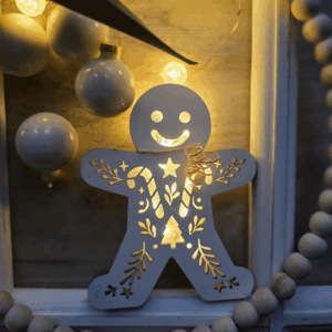 SVG Laser Datei Licht Lebkuchenmann für Transparentpapier Lichterkette Lichtdatei Lebkuchenmännchen Laserdatei Winterdeko Weihnachten