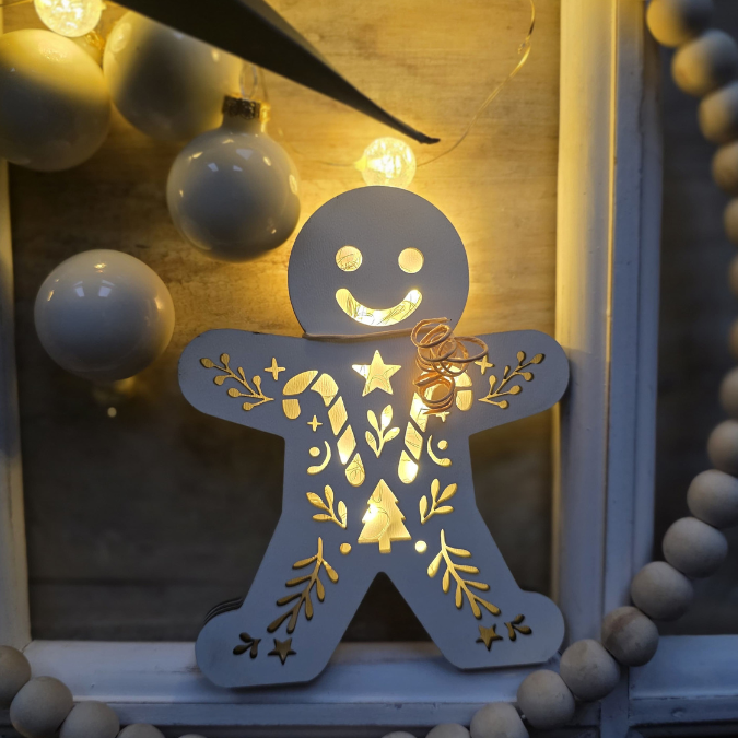 SVG Laser Datei Licht Lebkuchenmann für Transparentpapier Lichterkette Lichtdatei Lebkuchenmännchen Laserdatei Winterdeko Weihnachten