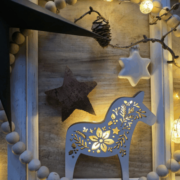 SVG Laser Winter Datei Lichtdala Dalapferd für Transparentpapier Leuchtdala Lichterkette Lichtdatei Leuchtdatei Laserdatei SVG Datei Dala – Bild 2