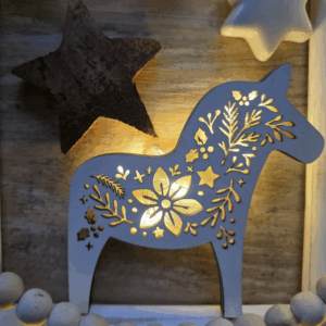 SVG Laser Winter Datei Lichtdala Dalapferd für Transparentpapier Leuchtdala Lichterkette Lichtdatei Leuchtdatei Laserdatei SVG Datei Dala