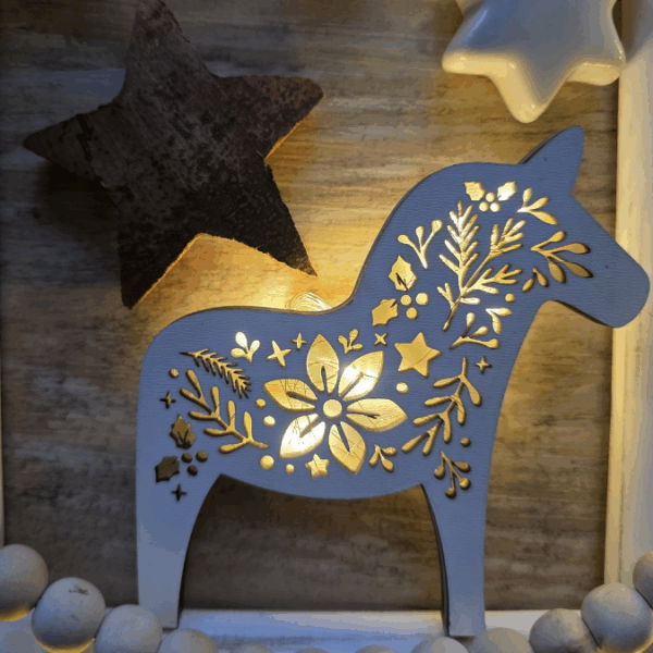 SVG Laser Winter Datei Lichtdala Dalapferd für Transparentpapier Leuchtdala Lichterkette Lichtdatei Leuchtdatei Laserdatei SVG Datei Dala