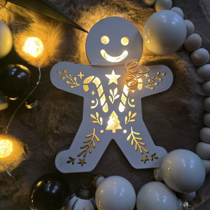 SVG Laser Datei Licht Lebkuchenmann für Transparentpapier Lichterkette Lichtdatei Lebkuchenmännchen Laserdatei Winterdeko Weihnachten – Bild 5