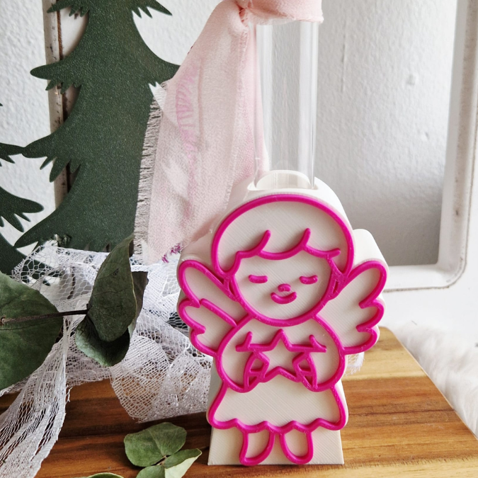 STL 3D Druck Datei Weihnachtsmotive für Reagenzglas Blumen Kerzen oder Geld Glücksbringer Geschenkidee Rentier Weihnachtsmann Engel Deko – Bild 4