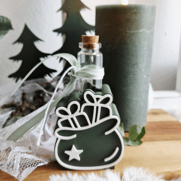 STL 3D Druck Datei Weihnachtsmotive für Reagenzglas Blumen Kerzen oder Geld Glücksbringer Geschenkidee Rentier Weihnachtsmann Engel Deko – Bild 4