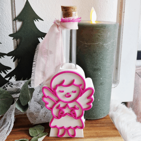 STL 3D Druck Datei Weihnachtsmotive für Reagenzglas Blumen Kerzen oder Geld Glücksbringer Geschenkidee Rentier Weihnachtsmann Engel Deko – Bild 5