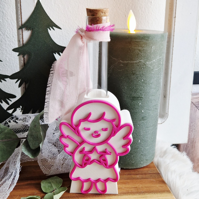STL 3D Druck Datei Weihnachtsmotive für Reagenzglas Blumen Kerzen oder Geld Glücksbringer Geschenkidee Rentier Weihnachtsmann Engel Deko – Bild 6