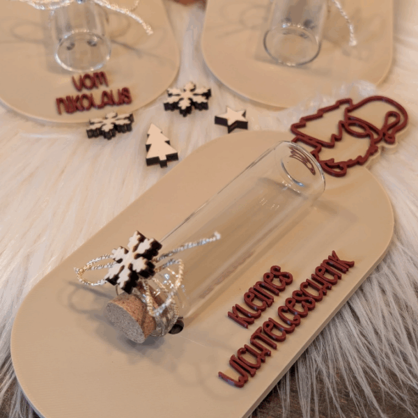 STL 3D Druck Datei 4er Set Geschenkbrett Halter für Geld, Gutscheine und Kleinigkeiten Weihnachten 3D-Datei 3D-Druck Vorlage Wichtel Sterne – Bild 3