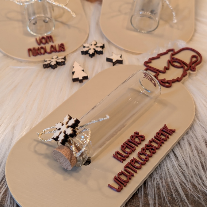 STL 3D Druck Datei 4er Set Geschenkbrett Halter für Geld, Gutscheine und Kleinigkeiten Weihnachten 3D-Datei 3D-Druck Vorlage Wichtel Sterne – Bild 3