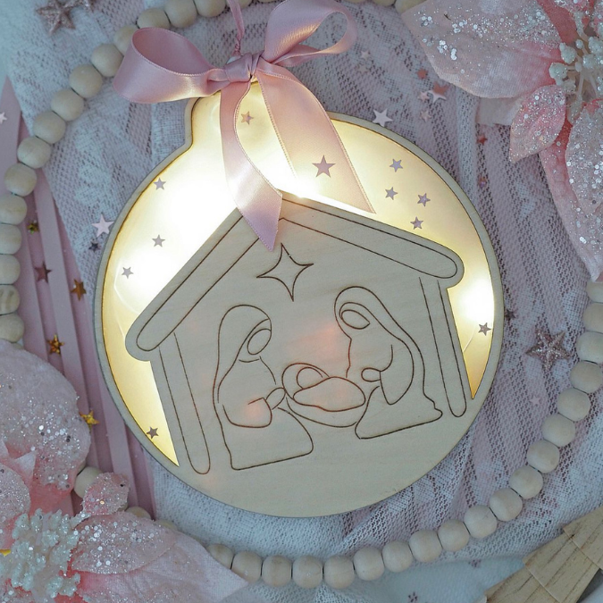 Lichtkugeln Leuchtkugeln 10 Designs Weihnachtsbaumkugel zum beleuchten SVG Laser Datei Weihnachten Transparentpapier Leuchtdatei Krippe Skandi – Bild 3