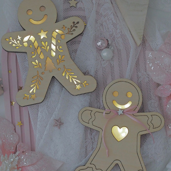 SVG Laser Datei Licht Lebkuchenmann für Transparentpapier Lichterkette Lichtdatei Lebkuchenmännchen Laserdatei Winterdeko Weihnachten – Bild 8