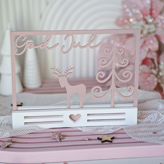 STL 3D Druck Datei Weihnachten 3er Set Klötzchenrahmen Skandi God Jul Hej Rentier Winterdeko Skandinavian living 3D-Datei 3D-Druck Vorlage – Bild 3