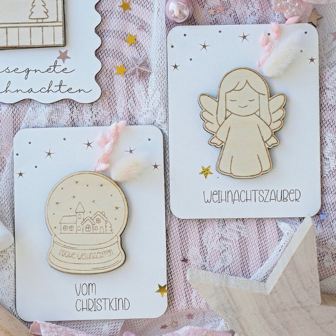 SVG Datei Verschiedene Designs Laserdatei Karten für Gutscheine Geld Blumen Weihnachten Nikolaus Christkind Geldgeschenk Verpackung Geld – Bild 5