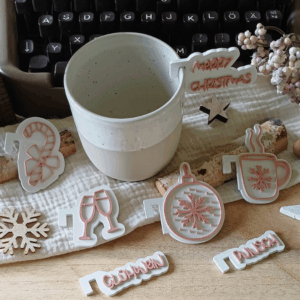 STL 3D Druck Datei  7er Set Glasmarkierer Glasanhänger Weihnachten Winter Feier Geschenkidee Skandi Christmas Skandi Deko Glühwein Punsch