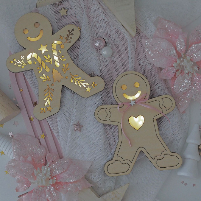 SVG Laser Datei Licht Lebkuchenmann für Transparentpapier Lichterkette Lichtdatei Lebkuchenmännchen Laserdatei Winterdeko Weihnachten – Bild 9