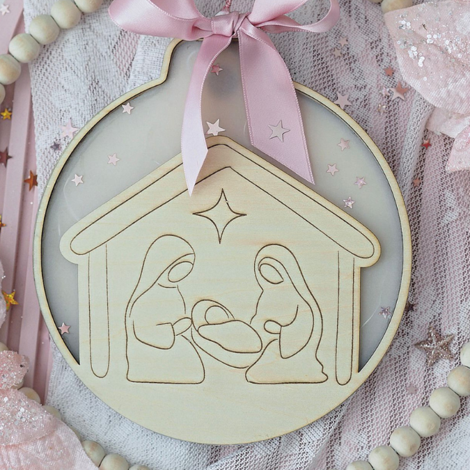 Lichtkugeln Leuchtkugeln 10 Designs Weihnachtsbaumkugel zum beleuchten SVG Laser Datei Weihnachten Transparentpapier Leuchtdatei Krippe Skandi – Bild 9