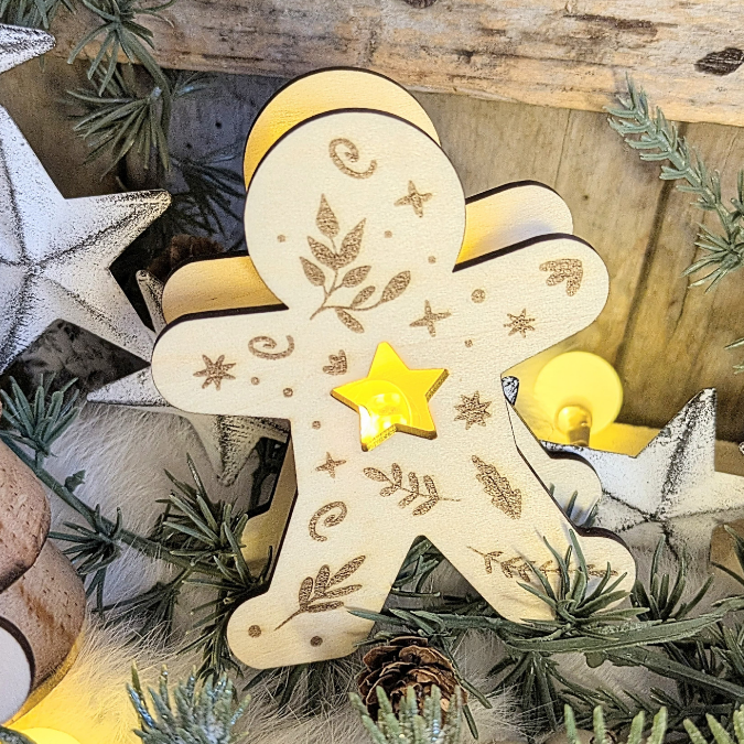 SVG Laserdatei 6 Designs Lebkuchenmann Mini Lebkuchenmännl zum füllen mit Blumen, Geld oder Ballonlicht Weihnachten Mitbringsel SVG-Datei – Bild 14
