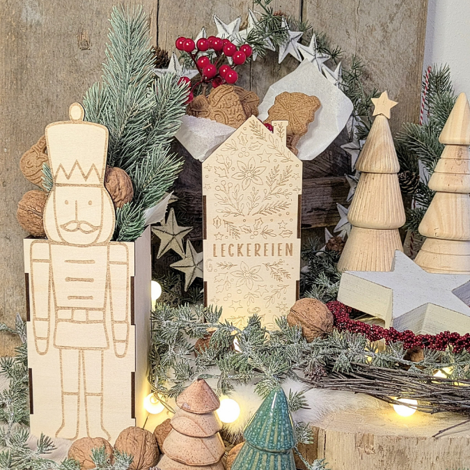 3mm 4mm SVG Laserdatei Weihnachts Geschenkbox Nussknacker Box für Flaschen oder Süßigkeiten Kiste inkl Geschenkanhänger Geschenkidee Weihnachten Winter – Bild 12