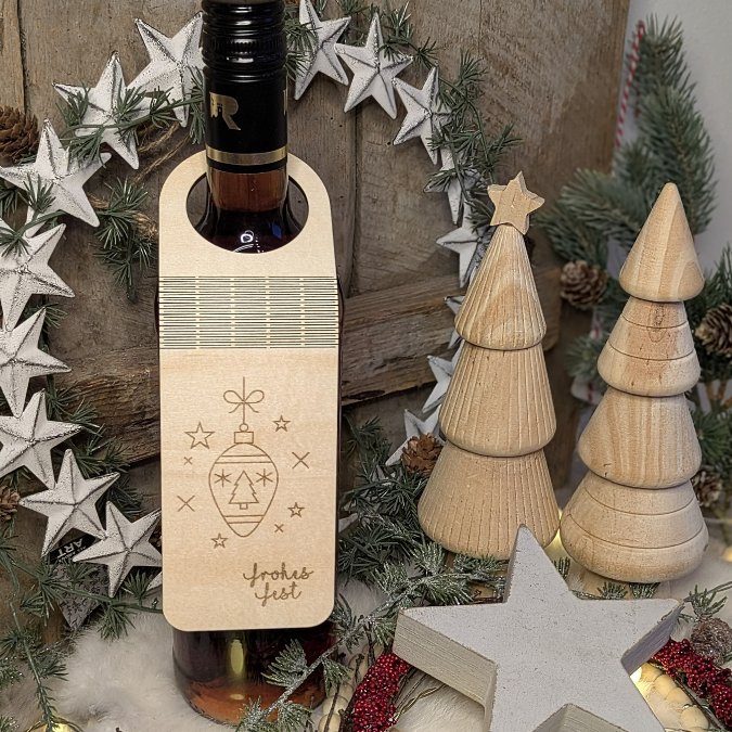 14 Designs SVG Laserdatei Weihnachten Flaschenanhänger Weinflaschen Anhänger Weinflaschenanhänger Flexwood Flexibles Holz SVG Datei Nikolaus Christkind – Bild 11