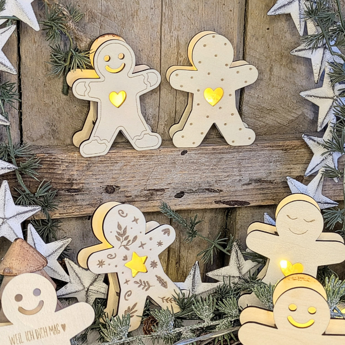 SVG Laserdatei 6 Designs Lebkuchenmann Mini Lebkuchenmännl zum füllen mit Blumen, Geld oder Ballonlicht Weihnachten Mitbringsel SVG-Datei – Bild 13