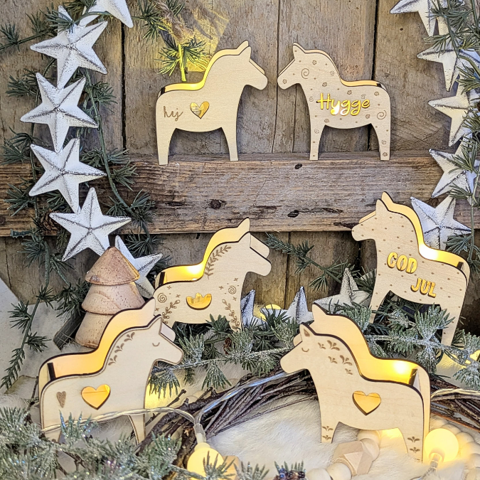 SVG Laserdatei 6 Designs Dala Mini Dalapferd zum füllen mit Blumen Geld oder Ballonlicht Mitbringsel Skandi Scandichristmas SVG-Datei – Bild 25