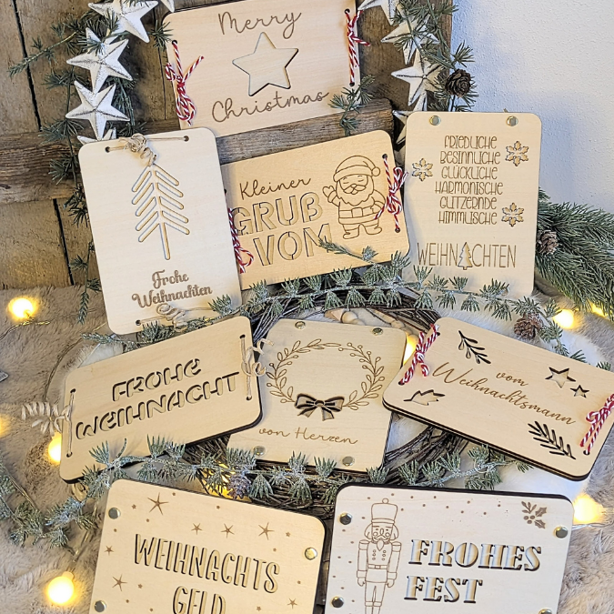 SVG Laserdatei Weihnachten Geldgeschenk Verpackung für Geld 10 Designs Gutscheinkarten SVG-Datei Weihnachtsgeld Skandi Geldkarten Magisch – Bild 32